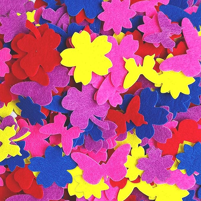 Felt Stickers, Self Adhesive Flower Butterfly Clover Assorted Shapes, Greeting by Jtnohx