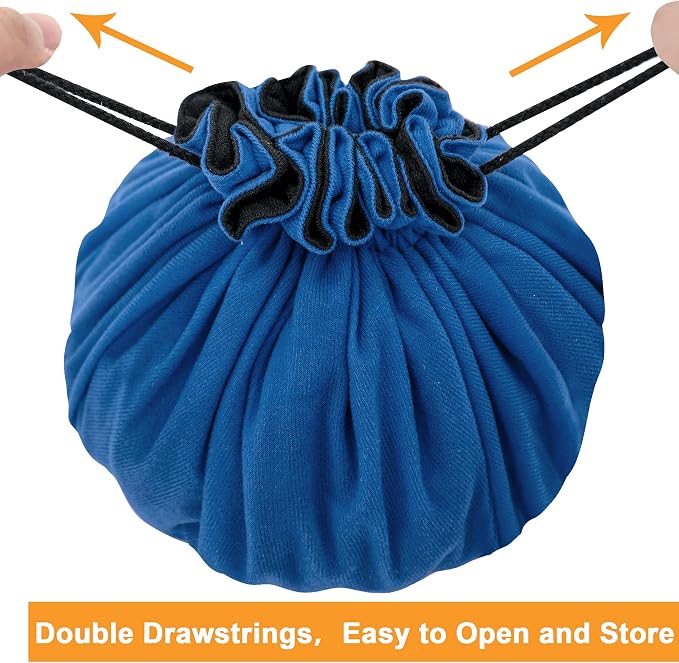 SIQUK Large Dice Bag with Pockets Big Capacity Dice Bag Drawstring Dice Pouch - Image 4