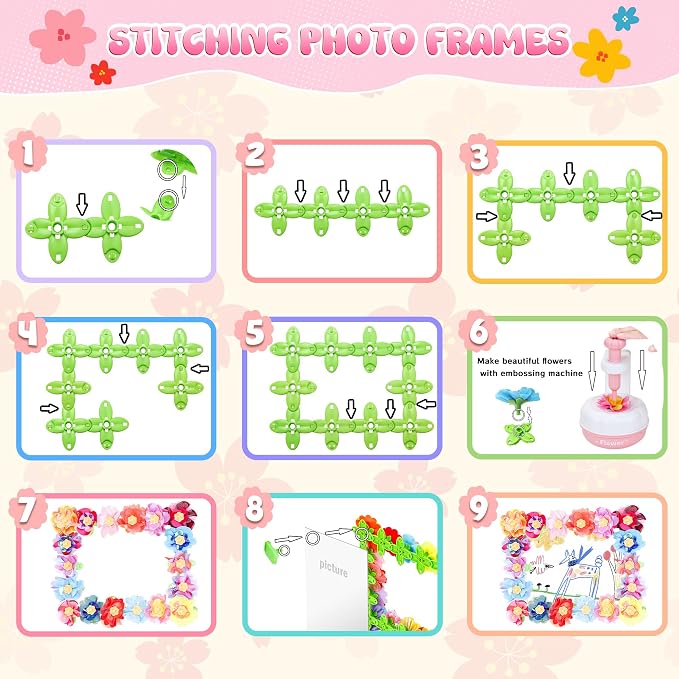GirlsHome 300+PCS Fabric Flower Bouquets Toys, DIY Flower Crafts Kits - Image 9