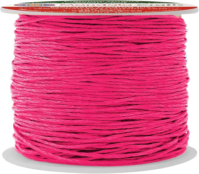 Mandala Crafts 1mm 109 Yards Hot Pink Cotton Waxed Cord by MandalaCrafts