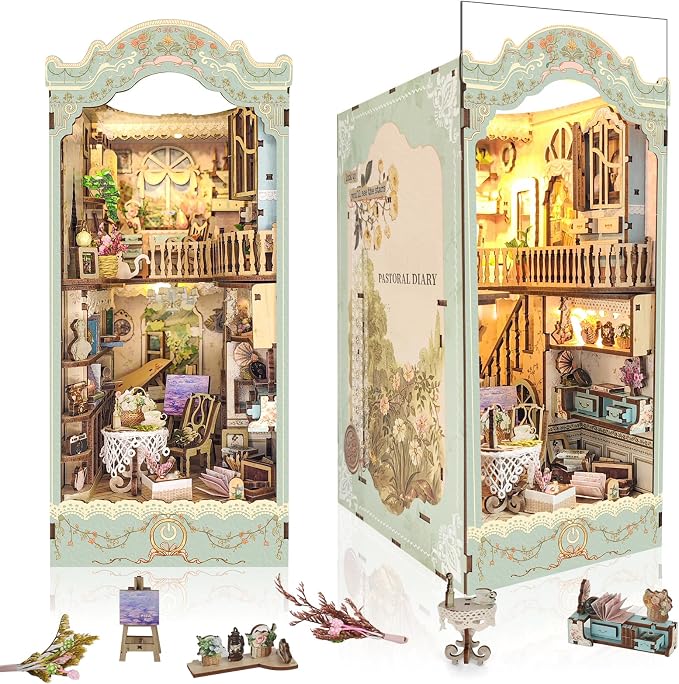 DIY Book Nook Kit, Dollhouse Booknook Bookshelf Insert Decor, 3D Wooden Puzzles by Unknown