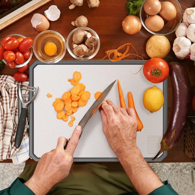 Titanium Cutting Boards for Kitchen, Large 16x11 Inch Pure Titanium and Wheat - Image 4