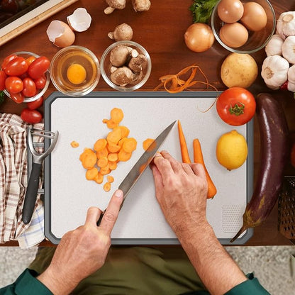 Titanium Cutting Boards for Kitchen, Large 16x11 Inch Pure Titanium and Wheat - Image 4