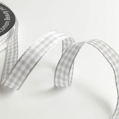 Gray Gingham Plaid Checked Ribbon 25 Yards Each Roll 100% Polyester - Image 7