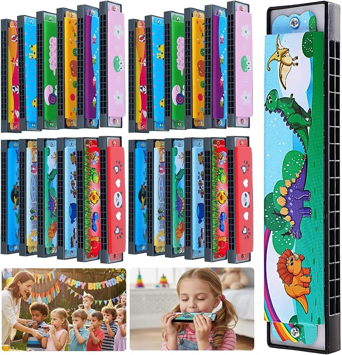 24 Pcs Kids Harmonicas Bulk by Bertork