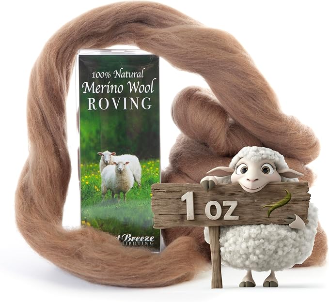 Desert Breeze Distributing 100% Natural Merino Wool Roving by DesertBreezeDistributing