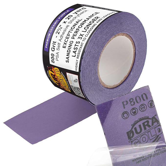 Dura-Gold Premium 800 Grit PSA Purple Film Ceramic Longboard Sandpaper by Dura-Gold