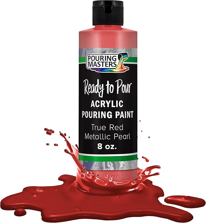 Pouring Masters True Red Metallic Pearl Ready to Pour Acrylic Pouring Paint by USArtSupply