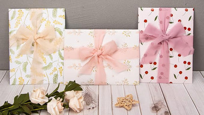 Ribbli Chiffon Silk Ribbon, 1.5 inch x 30 Yard, Champagne/Blush Pink/Dusty Rose - Image 6