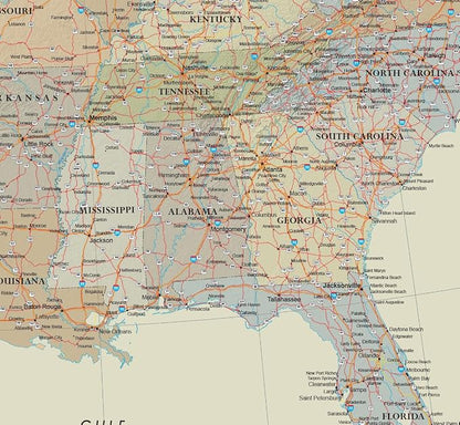 24x36 United States, USA Contemporary Premier Wall Map Poster - Image 2