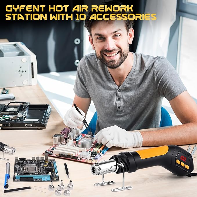 Heat Gun, 700W 212°F~932℉ Mini Soldering Heat Gun Hot Air Rework Station - Image 5