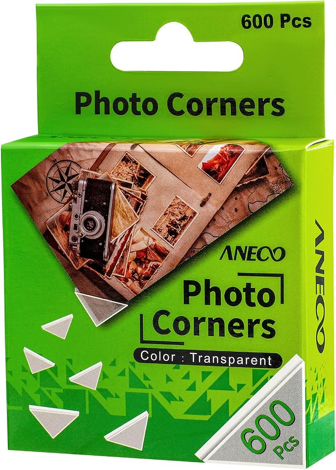Aneco 600 Pieces Clear Self-Adhesive Picture Mounting Corner Stickers by Aneco