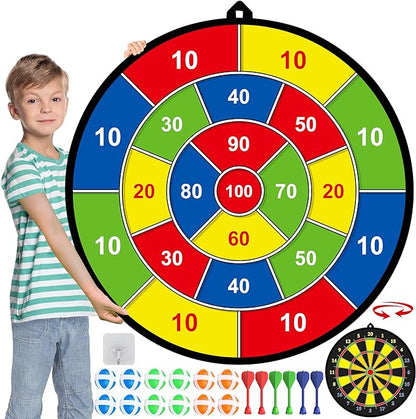 Large Dart Board for Kids, Kids Double-Sided Dart Board by MINIFUN