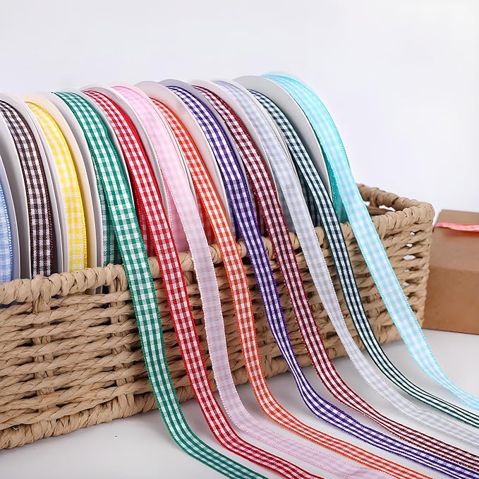 Classic Gingham Checkered Ribbon, DIY Projects, Hair Bows, Scrapbooking & Party - Image 6