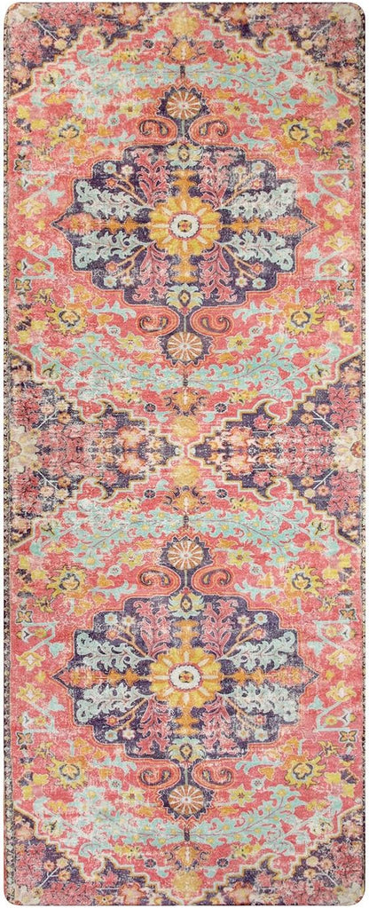 Lahome Bohemian Washable 2x5 Hot Pink Kitchen Runner Rug, Non Slip Bathroom - Image 9