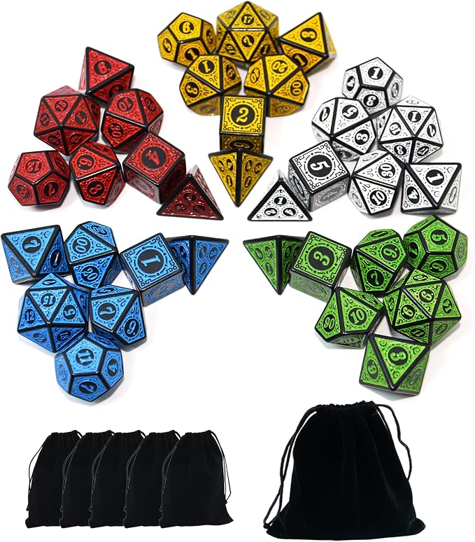 SmartDealsPro Double-Colors Polyhedral Dice Sets by SmartDealsPro