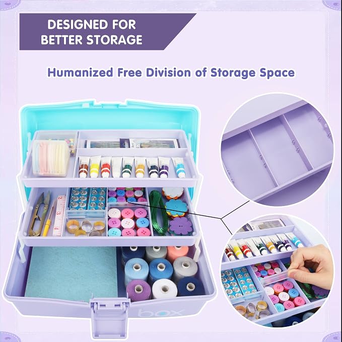 12in Three-Layer Multipurpose Storage Box Organizer Folding Tool Box/Art & - Image 4