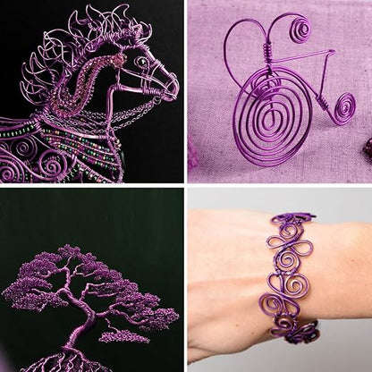 Aluminum Craft Wire, 95 Feet 2.0mm/ 14 Gauge Purple Bendable Soft Metal - Image 2