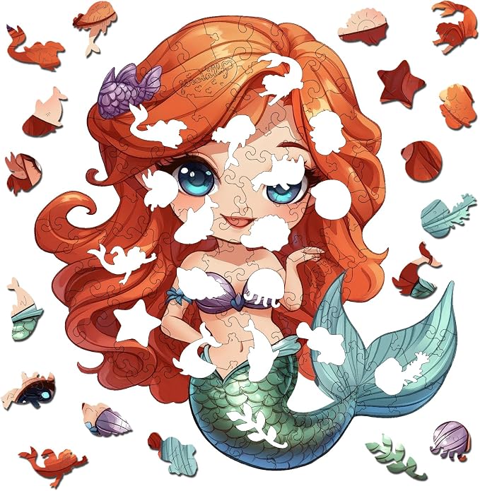 Wooden Puzzles for Adult and Kids, 100 Pieces Ocean Puzzle, Unique Shaped - Image 3