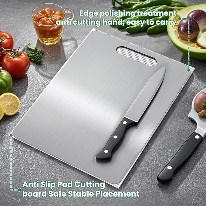 2 Pack, 100% Pure Titanium Cutting Board - Image 4