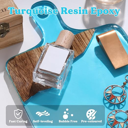 LET'S RESIN EPOXY RESIN Turquoise Epoxy Resin, 44OZ Bubble Free & High-Gloss - Image 2