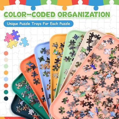 8 Pcs 12'' x 8.7'' Extra Large Puzzle Sorting Trays Stackable Puzzle Trays - Image 6