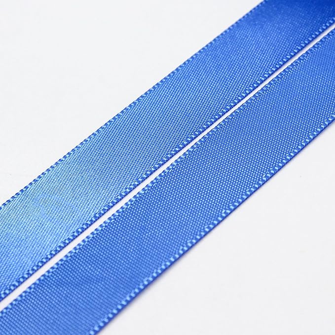 5/8" x 100 Yards Royal Blue Polyester Satin Ribbon Single Faced Bulk Fabric - Image 6