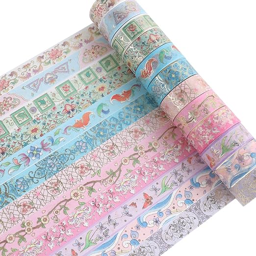12 Rolls Floral Washi Tape Set, Botanical Washi Tape - Image 3