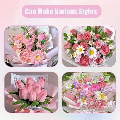 400 Pcs Pipe Cleaners Craft Set, 4 Assorted Pink Pipe Cleaners Bulk, Chenille - Image 5