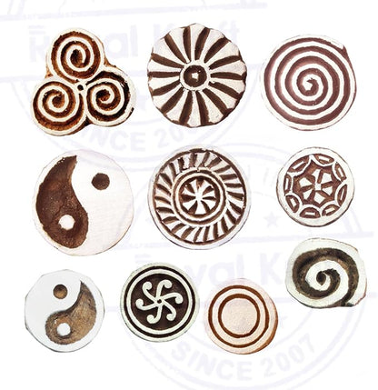 Textile Wood Blocks Original Small Round Shape Printing Stamps Htag2152 - Image 2