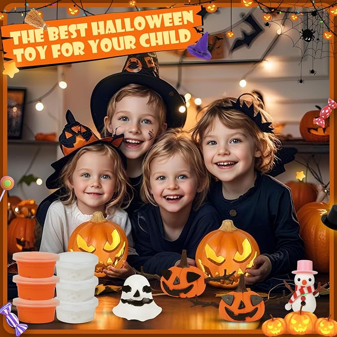 YOGFIT 36 Pack Halloween Pumpkin DIY Craft Clay Kit - Image 3