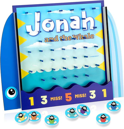 8 Pcs Jonah and The Whale Halloween Disk Drop Game Wood Tabletop Religious Disc by Silipull