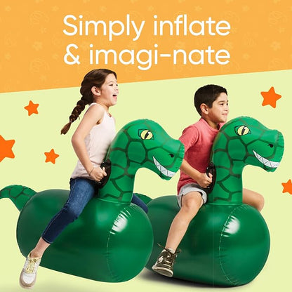 Hearthsong Hop N Go Inflatable Dino Riding Bouncy Hopping Toys - Image 2