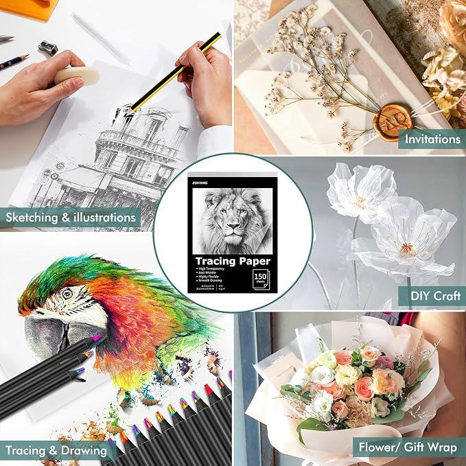 Tracing Paper 8.5x11 inch, 150 Sheets Transparent Vellum Paper - Image 5