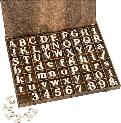 706 Pieces 1 Inch Wood Alphabet Letters Wooden Numbers Mini Capital & Lowercse - Image 4