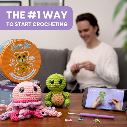 Cookie Box Crochet Kit for Beginners – Gift Set to Make Jellyfish Jenny - Image 6