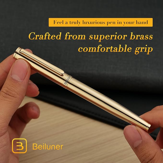 BEILUNER Gold Fountain Pen, Stunning Luxury Pens - Image 8