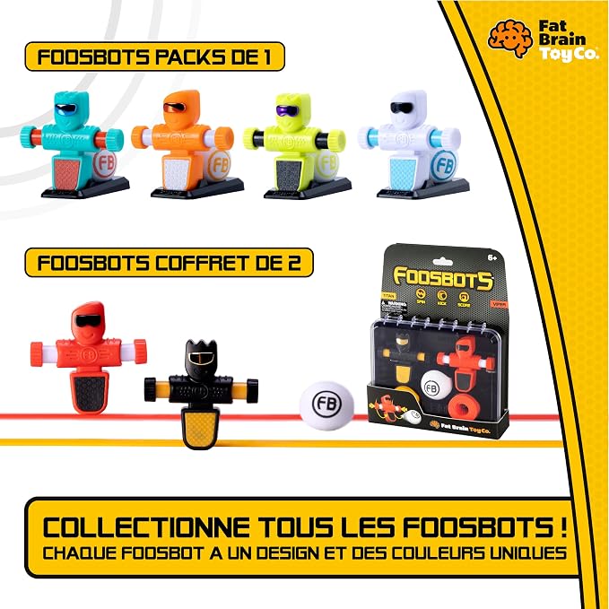 Fat Brain Toys Foosbots On The Go Tabletop Trickshot Game, 2 Player Soccer Toys - Image 3
