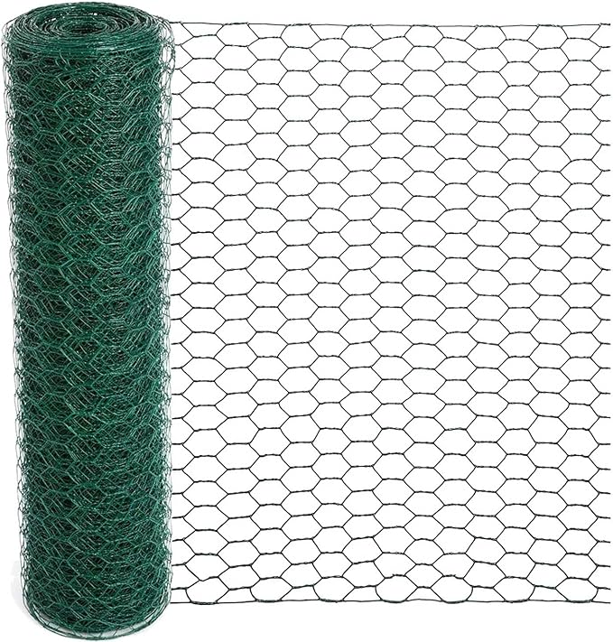 Chicken Wire 15.7 x 315 Inches Chicken Wire Fencing Mesh Green PVC Coated by Mklsit