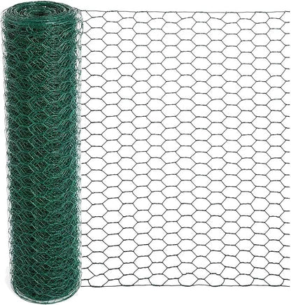 Chicken Wire 15.7 x 315 Inches Chicken Wire Fencing Mesh Green PVC Coated by Mklsit