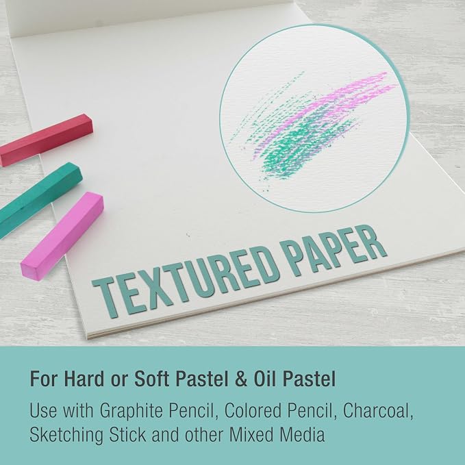 U.S. Art Supply 9" x 12" Pastel Paper Pad: 2 Pack, 4 Neutral Toned Colors - Image 4