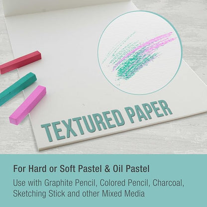 U.S. Art Supply 9" x 12" Pastel Paper Pad: 2 Pack, 4 Neutral Toned Colors - Image 4