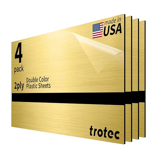 Trotec | Metallic Looking Acrylic Sheet | 12"x20"x1/16, Name Plate | USA Made by TrotecEngravingSupplies