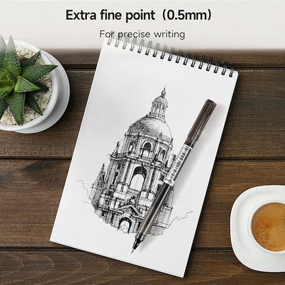 RIANCY Black Fine Point Gel Pens 12Pcs 0.5mm Gel Ballpoint Pens Black Liquid - Image 4