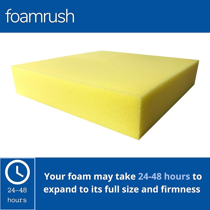 FoamRush 7" x 24" x 24" Water-Resistant Dry Fast Outdoor Upholstery Foam Sheet - Image 3