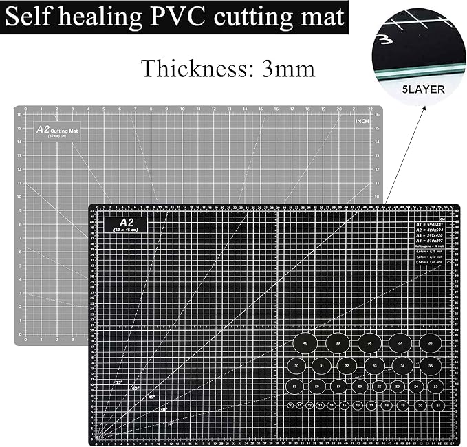 HEADLEY TOOLS 18" x 24" Thickened Self Healing Cutting Mat, A2 Rotary Cutting - Image 4