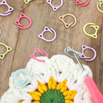 36Pcs Cat Stitch Markers for Crocheting, Cat Metal Crochet Stitch Marker Ring - Image 7