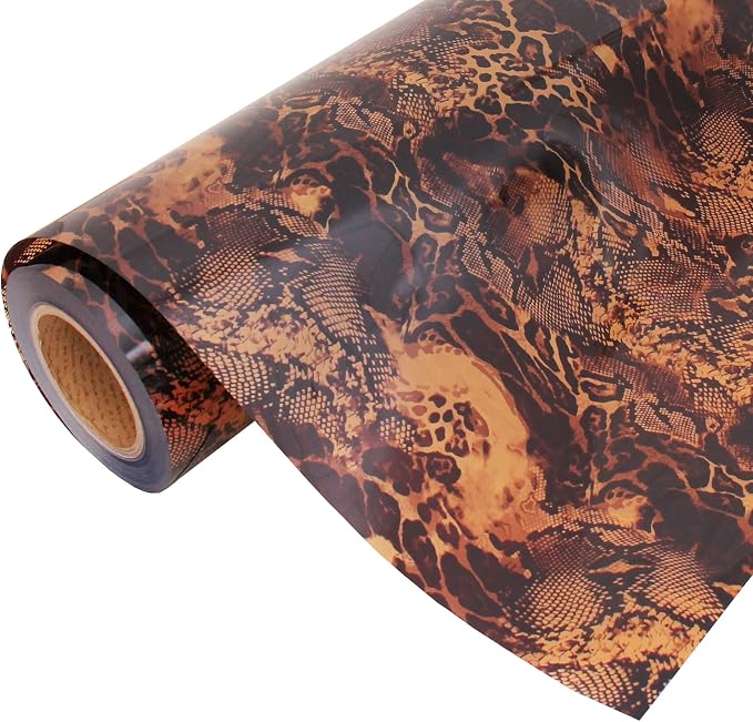 3 Yard x 20" Wide Metallic Foil Snake Pattern Heat Transfer Vinyl Film | by ThreadArt