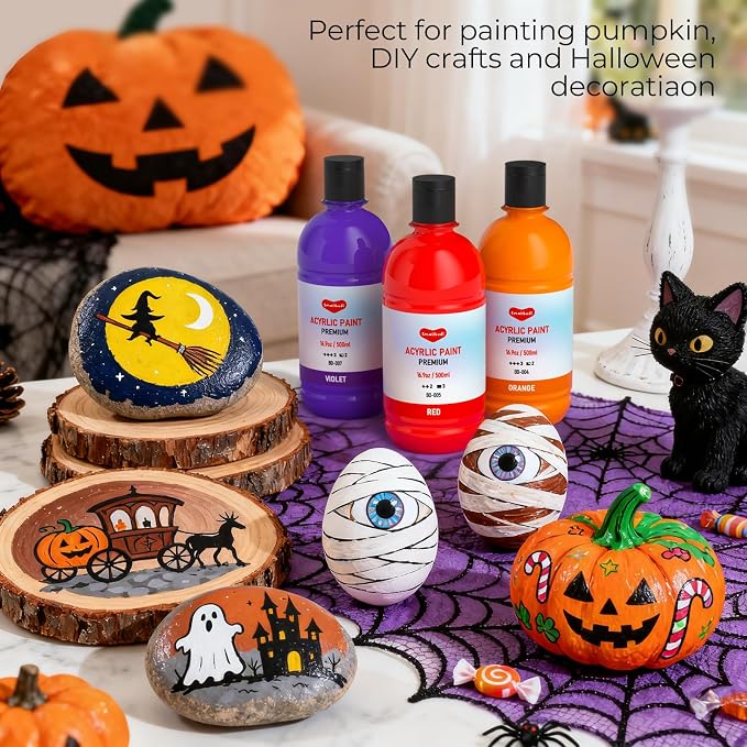 25 Colors Large Acrylic Paint Set, Bulk Acrylic Paint Non-Toxic Art Painting - Image 8