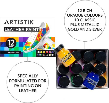 Leather Paint Set with Brushes - Image 4